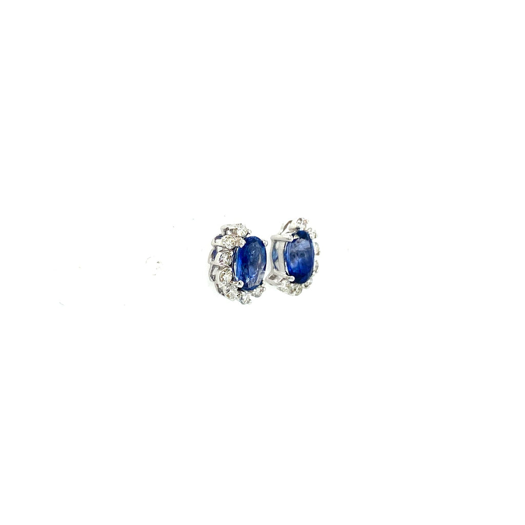Sapphire and Diamond Earrings in 18K White Gold - KGT 33035-1