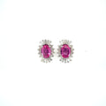 Pink Sapphire and Diamond Earrings in 18K White Gold - KGT 33122-0