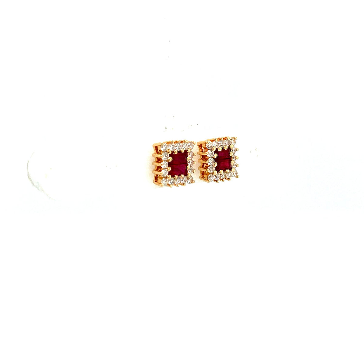 Ruby and Diamond Earring in 14K Yellow Gold - KGT 33221-1
