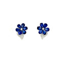 Sapphire and Diamond Earrings in 14K White Gold - KGT 33249-0