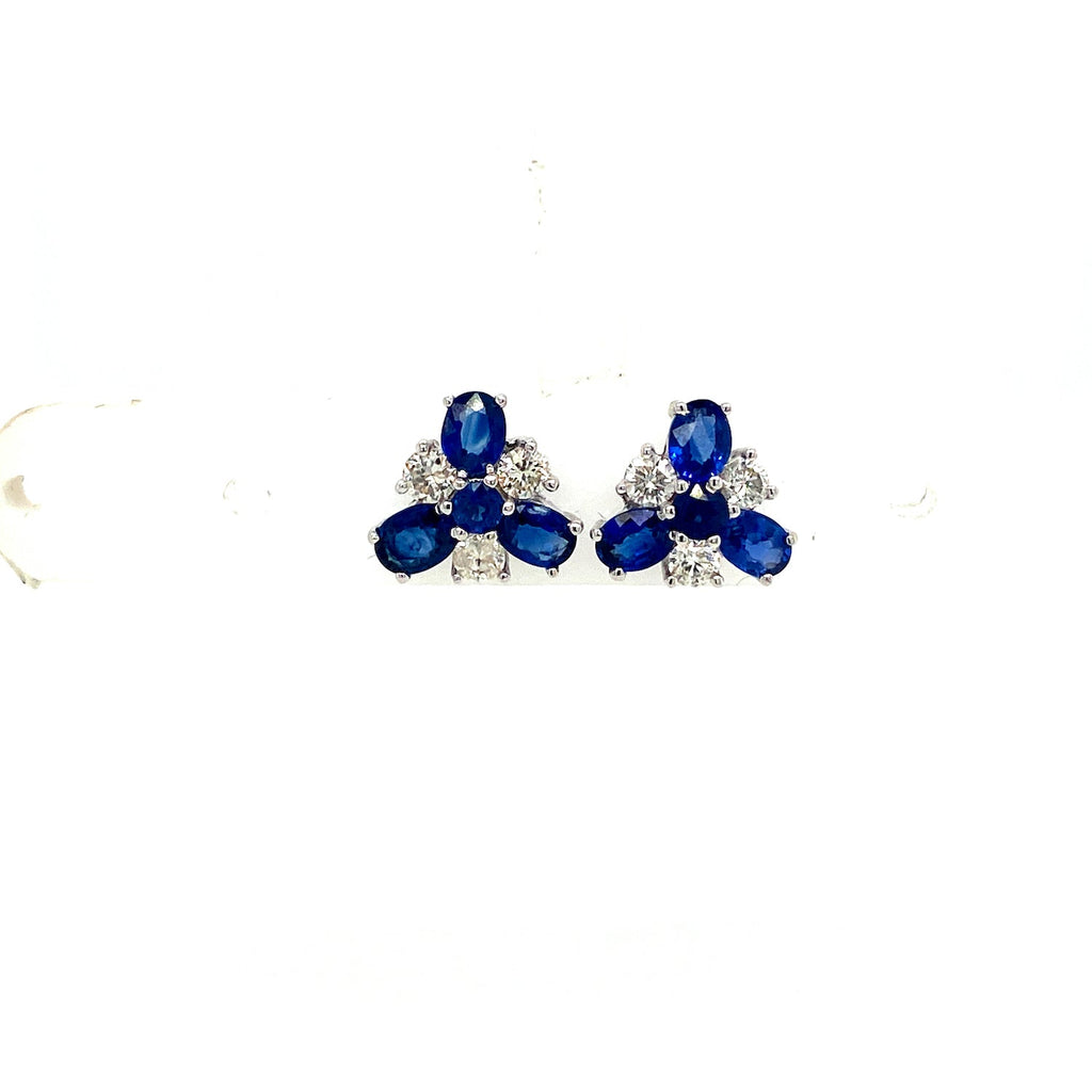 Sapphire and Diamond Earrings in 14K White Gold - KGT 33269-0