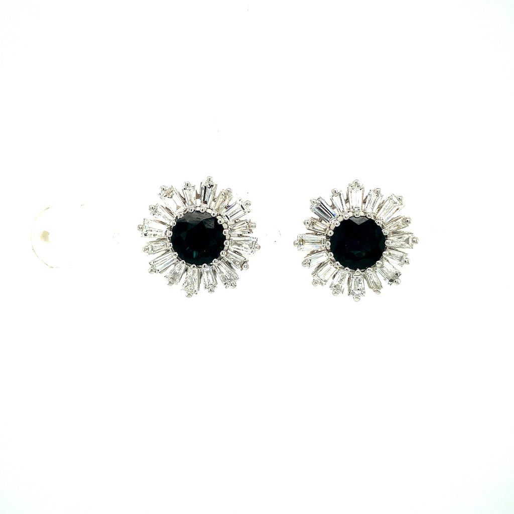 Sapphire and Diamond Earrings in 18K White Gold - KGT 33349-0