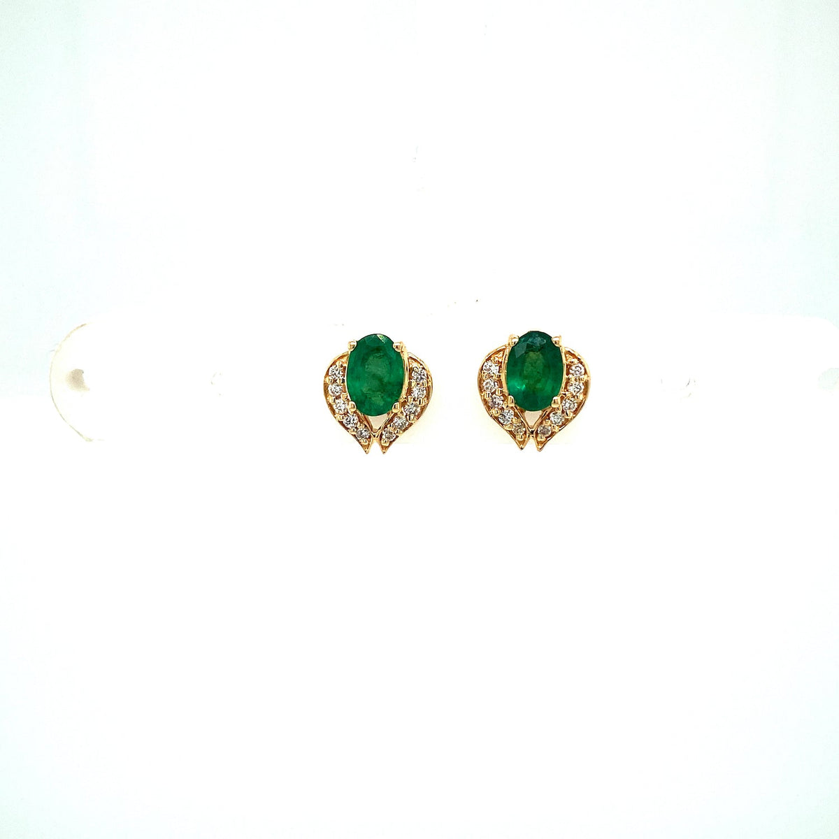 Emerald and Diamond Earring in 14K Yellow Gold - KGT 33504-0