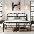 King Size Industrial Vintage Heavy Duty Steel Slat Bed Frame-0