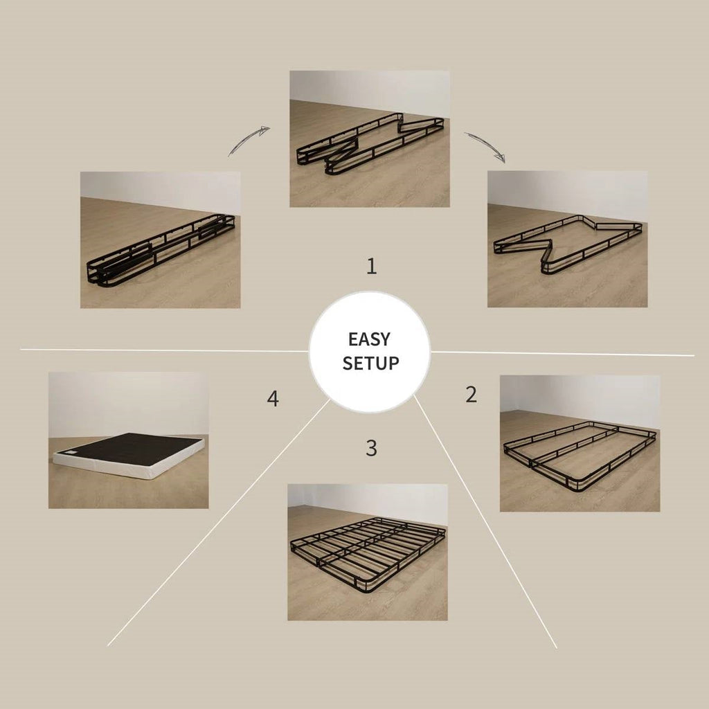 King size 8-inch Metal Frame Box-Spring Mattress Foundation with Cover-2