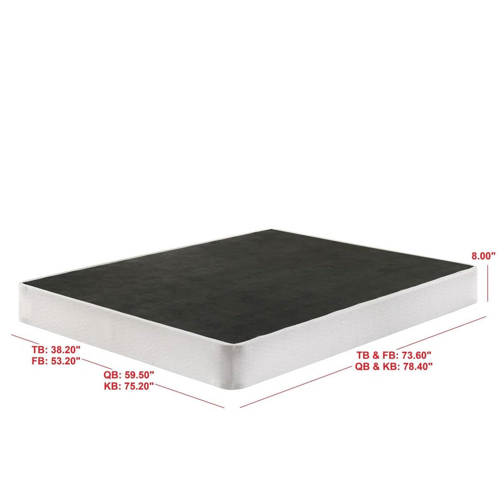 King size 8-inch Metal Frame Box-Spring Mattress Foundation with Cover-3