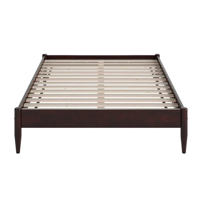 King Size Solid Hardwood Victorian Style Espresso Platform Bed-0