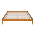 King size Solid Hardwood Platform Bed Frame in Natural Wood Finish-0