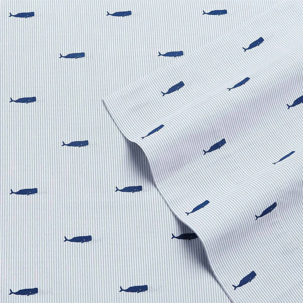 King size Coastal Beach 100-Percent Cotton Navy Blue White Stripe Sheet Set-1