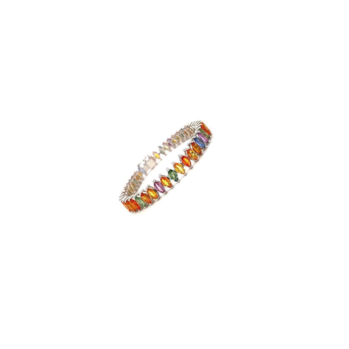 Multi Sapphire Bracelet in .925 Sterling Silver - KSD 44760-1
