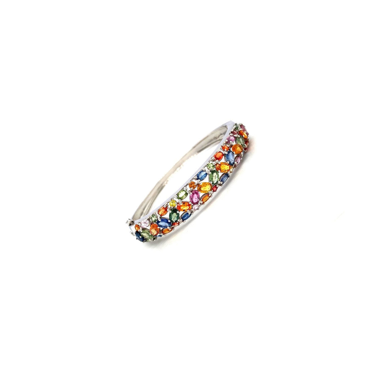Multi Sapphire Bangle in .925 Sterling Silver - KSD 40925-1
