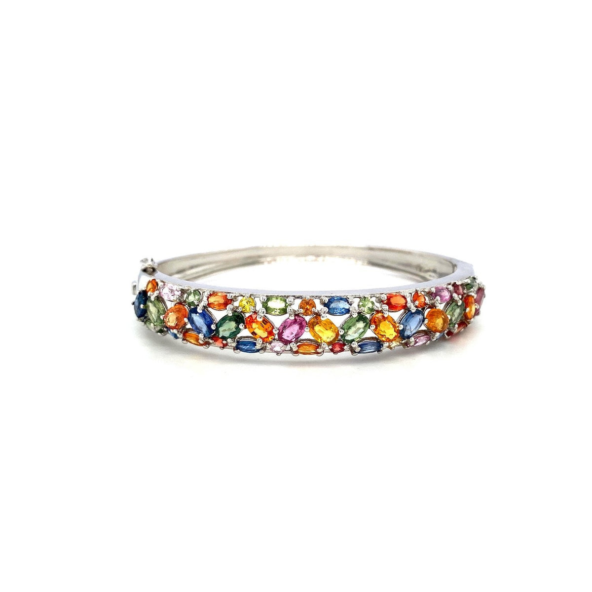 Multi Sapphire Bangle in .925 Sterling Silver - KSD 40925-0