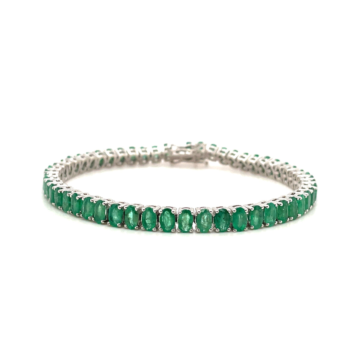 Emerald Bracelet in .925 Sterling Silver. - KSD 43070-0