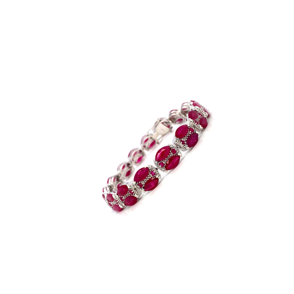 Ruby Bracelet in .925 Sterling Silver - KSD 43625-1