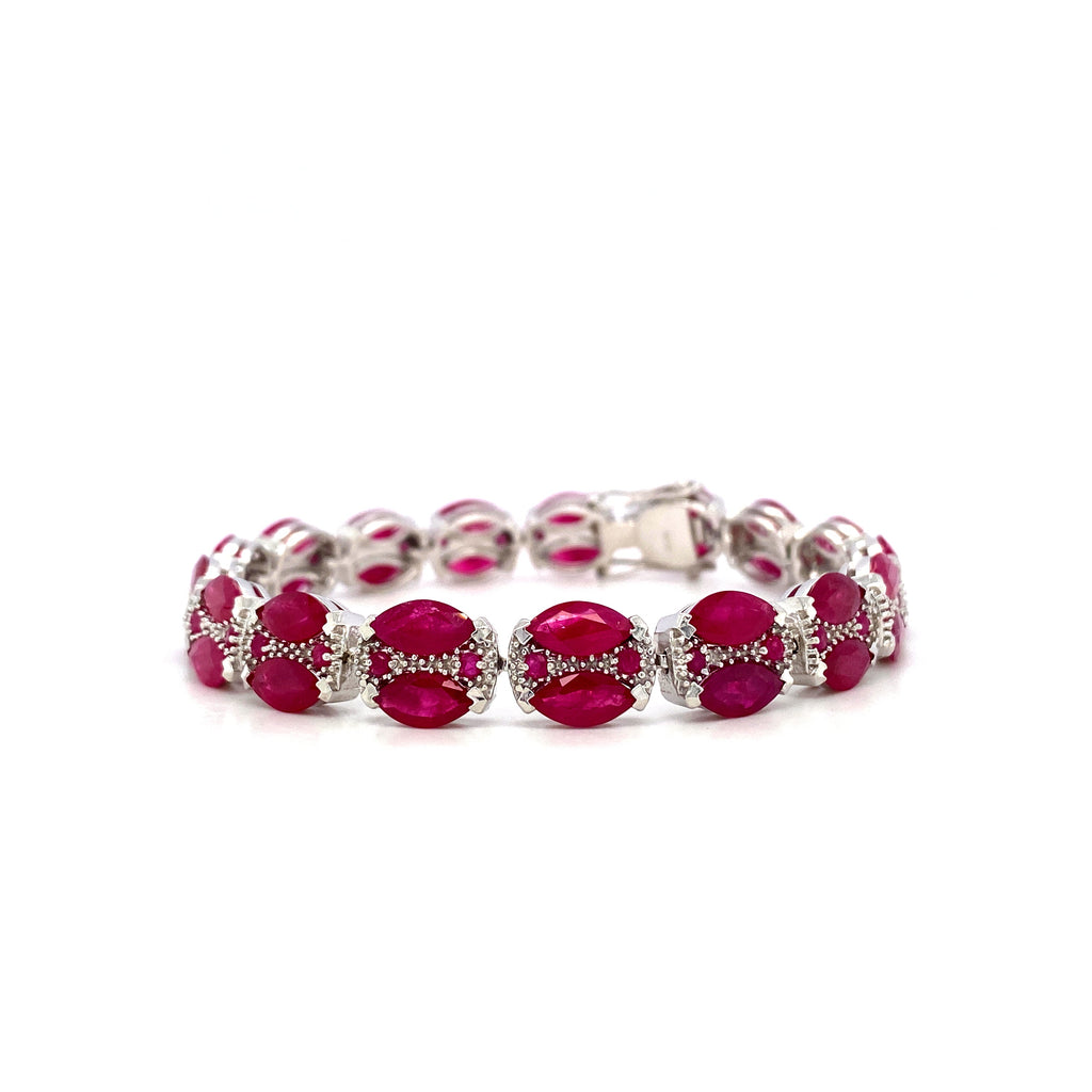 Ruby Bracelet in .925 Sterling Silver - KSD 43625-0