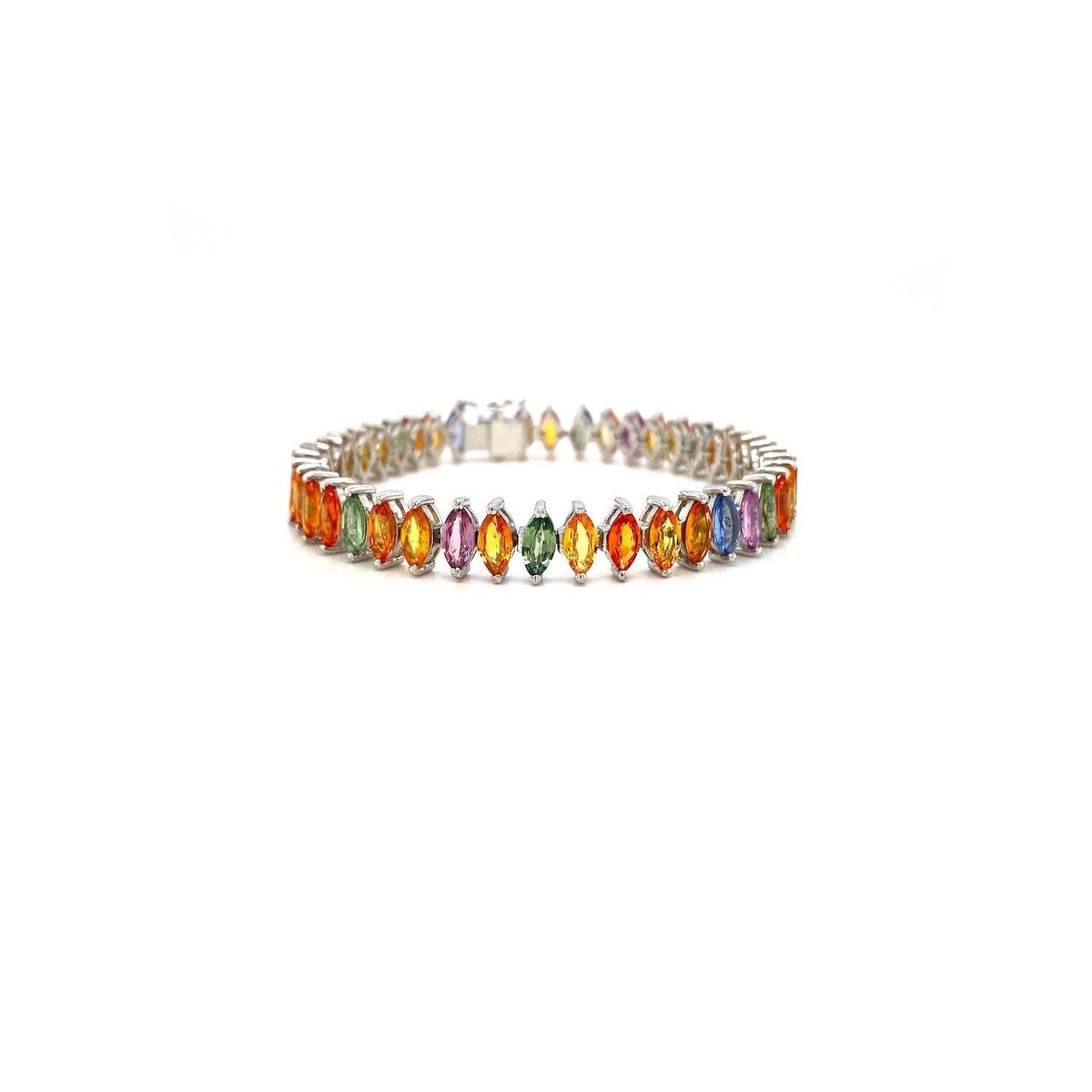 Multi Sapphire Bracelet in .925 Sterling Silver - KSD 44760-0