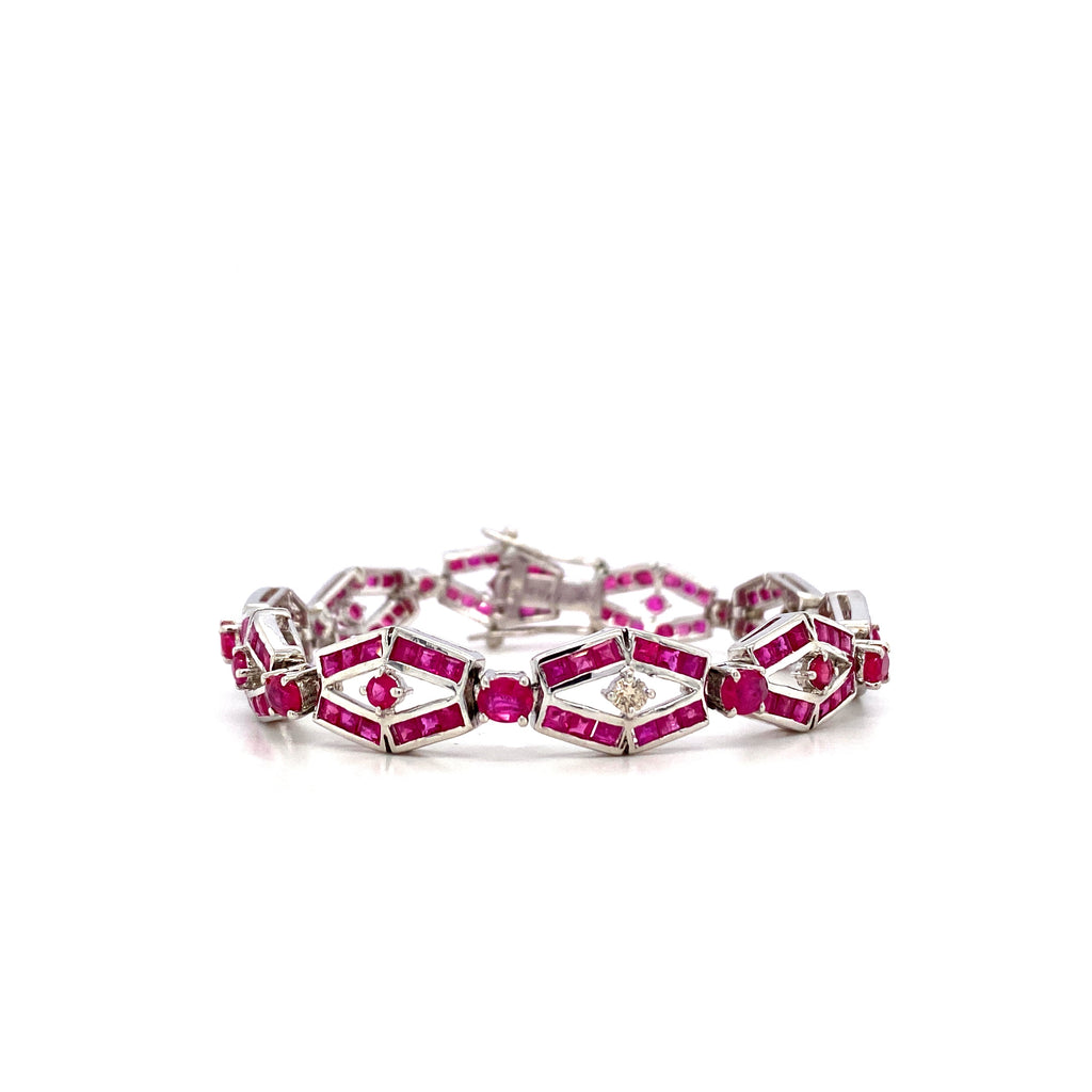 Ruby Bracelet in .925 Sterling Silver - KSD 45188-0