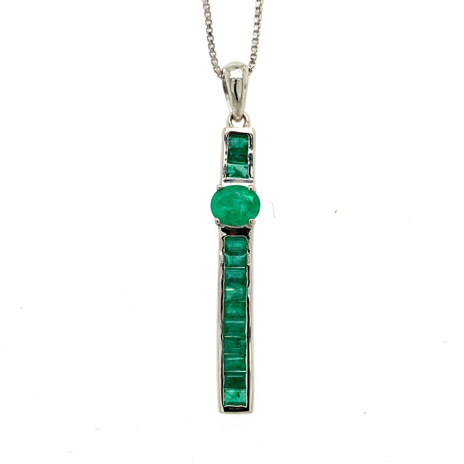Emerald Pendant  in .925 Sterling Silver - KSP 39042