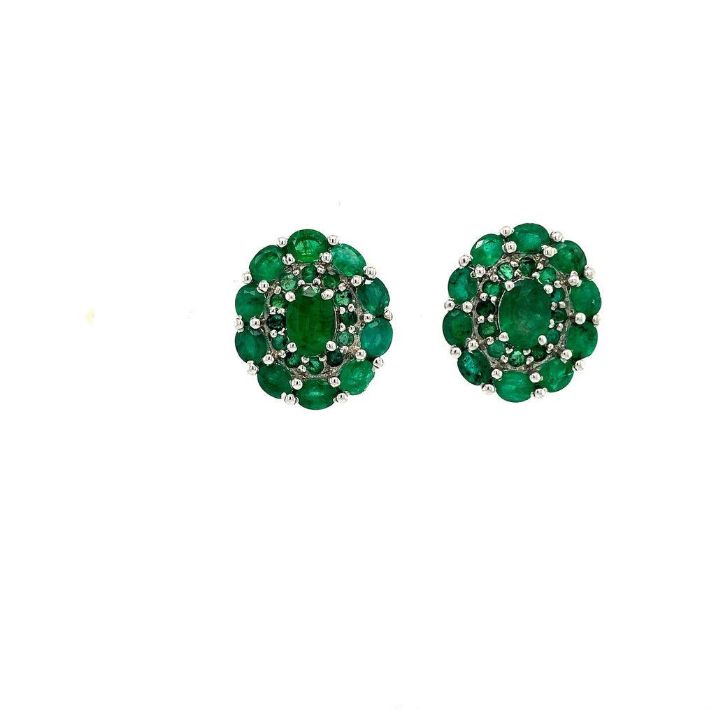 Emerald Earring in .925 Sterling Silver - KST 56995-0