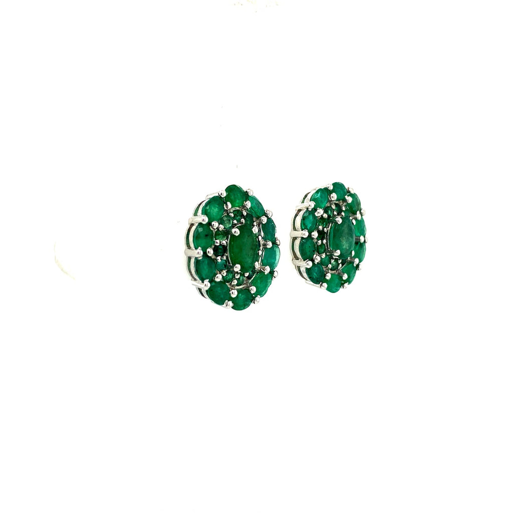 Emerald Earring in .925 Sterling Silver - KST 56995-1