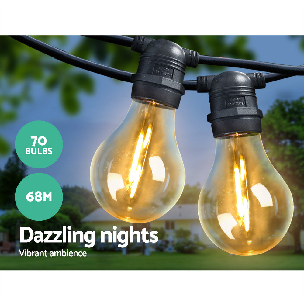 NNEDSZ 68m LED Festoon String Lights Outdoor Christmas Decorations Wedding Garden Party-2