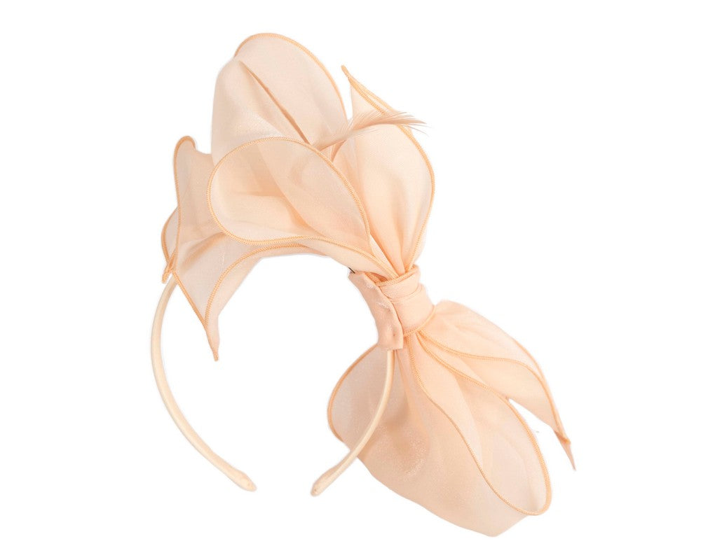 Nude organza bow fascinator by Max Alexander-3