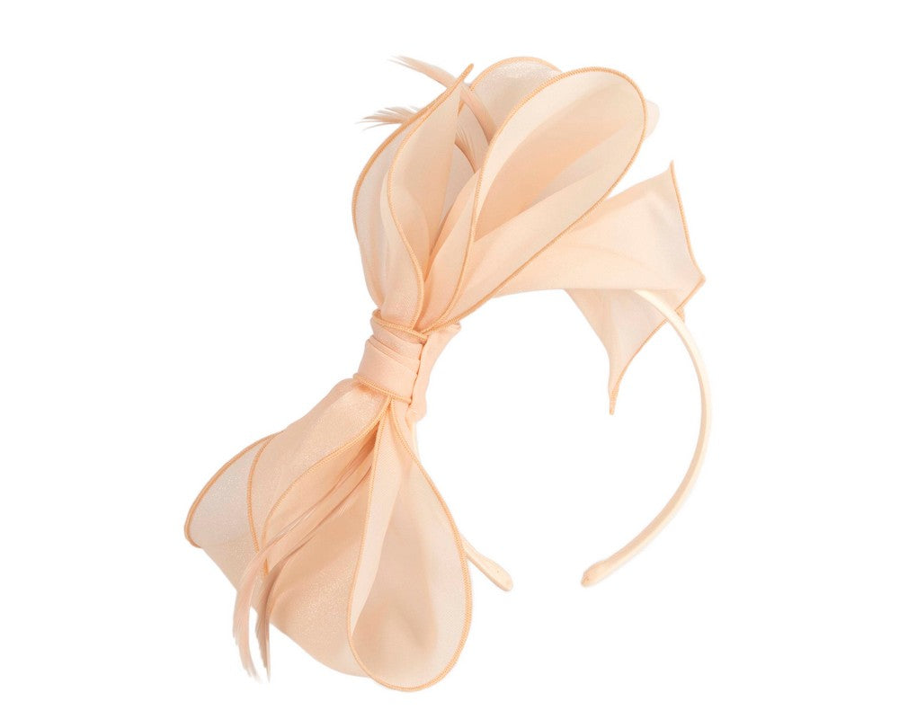 Nude organza bow fascinator by Max Alexander-1