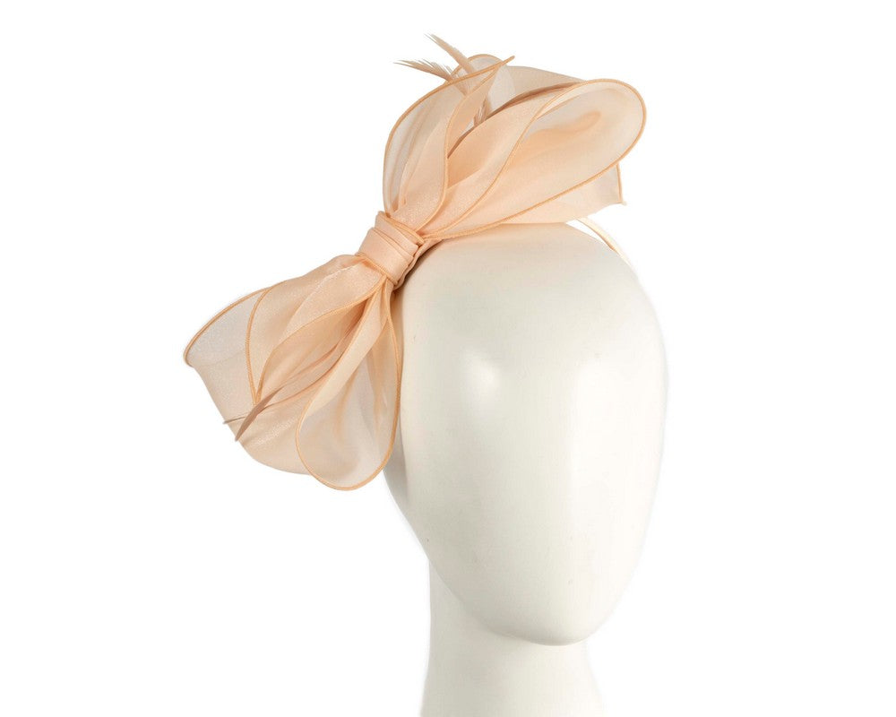 Nude organza bow fascinator by Max Alexander-0