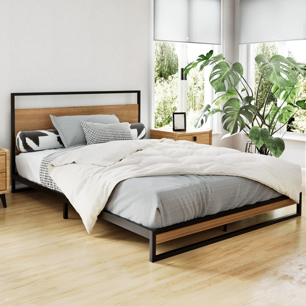 NNEDSZ Artiss Bed Frame Double Size Metal Bed Frame DANE-1