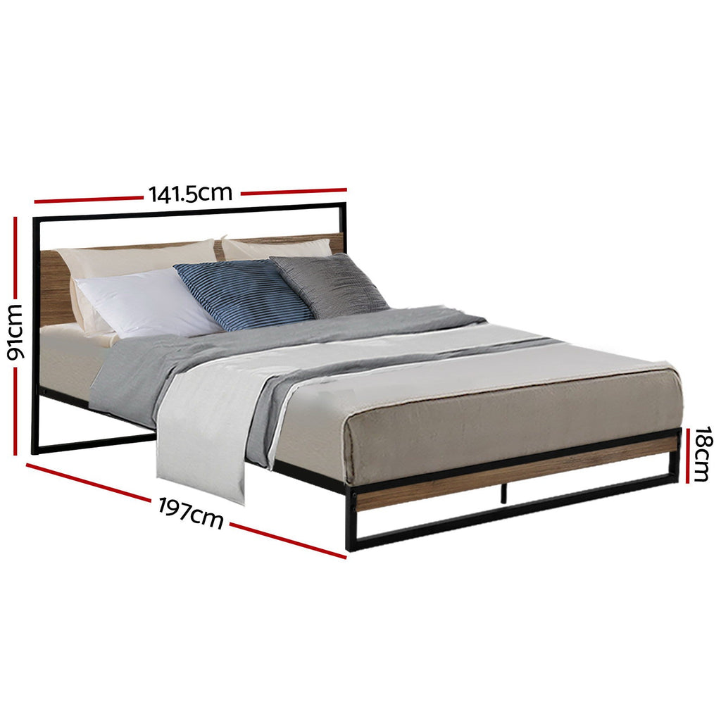 NNEDSZ Artiss Bed Frame Double Size Metal Bed Frame DANE-2