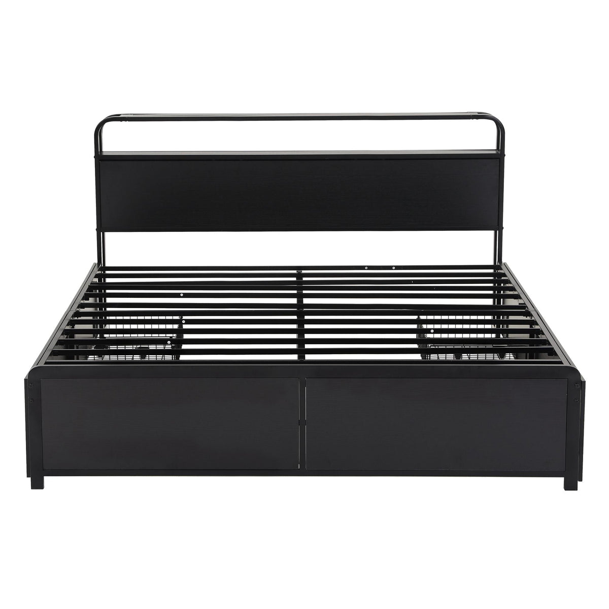 Artiss King Metal Bed Frame 4 Drawers Hidden Storage Headboard HEDY-3