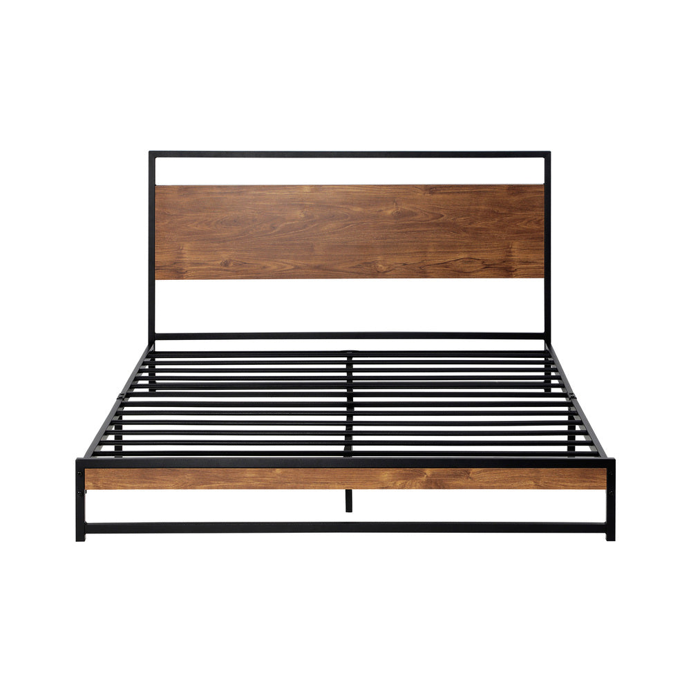 NNEED Metal Bed Frame Queen Size Wooden-1