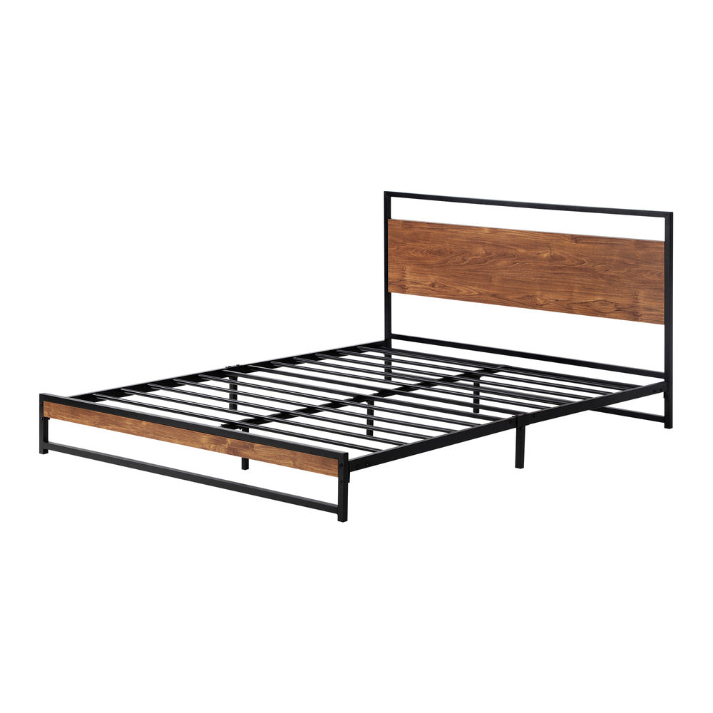 NNEED Metal Bed Frame Queen Size Wooden-4