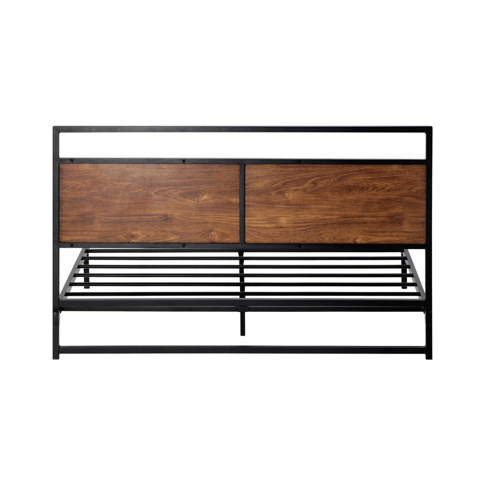 NNEED Metal Bed Frame Queen Size Wooden-2