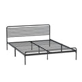 NNEED Queen Metal Bed Frame Railing-style Black-0