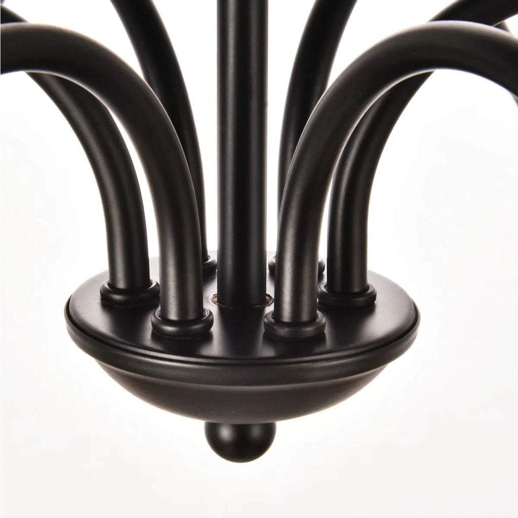 42-inch Traditional 6-Light Dimmable Chandelier in Matte Black Finish-2
