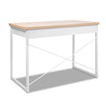 NNEDSZ Metal Desk with Drawer - White with Wooden Top-0