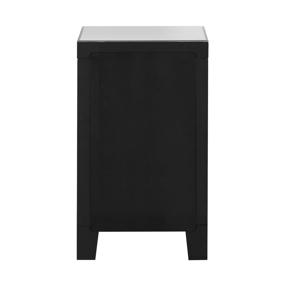 NNEED Bedside Table 2 Drawers Mirrored Nightstand-2