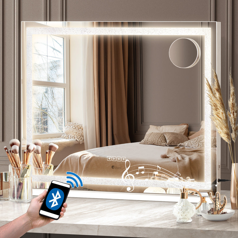 NNEED Bluetooth Makeup Mirror Crystal LED 80x62cm-3
