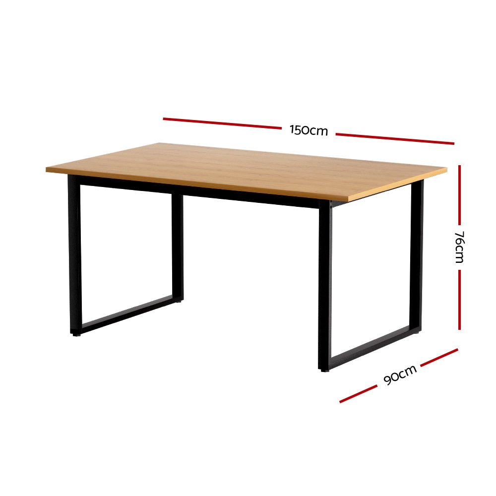 NNEDSZ Artiss Dining Table 6 Seater Kitchen Cafe Rectangular Wooden Table 150CM-1