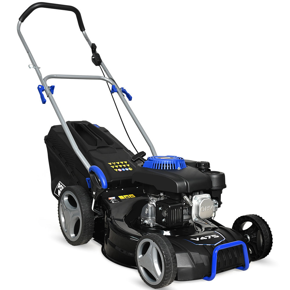 NNEMB 18' 150cc Lawn Mower, 8 Height, Steel Deck, 4-Stroke Petrol Lawnmower - V475-0