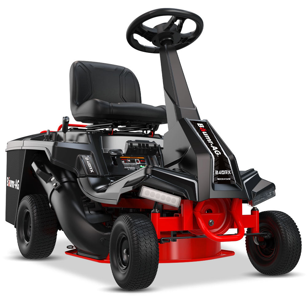 NNEMB 24' Ride On Lawn Mower, Lithium Electric Start System, 6HP 224cc, 5 Cut Heights, Catcher and Mulch Kit-0