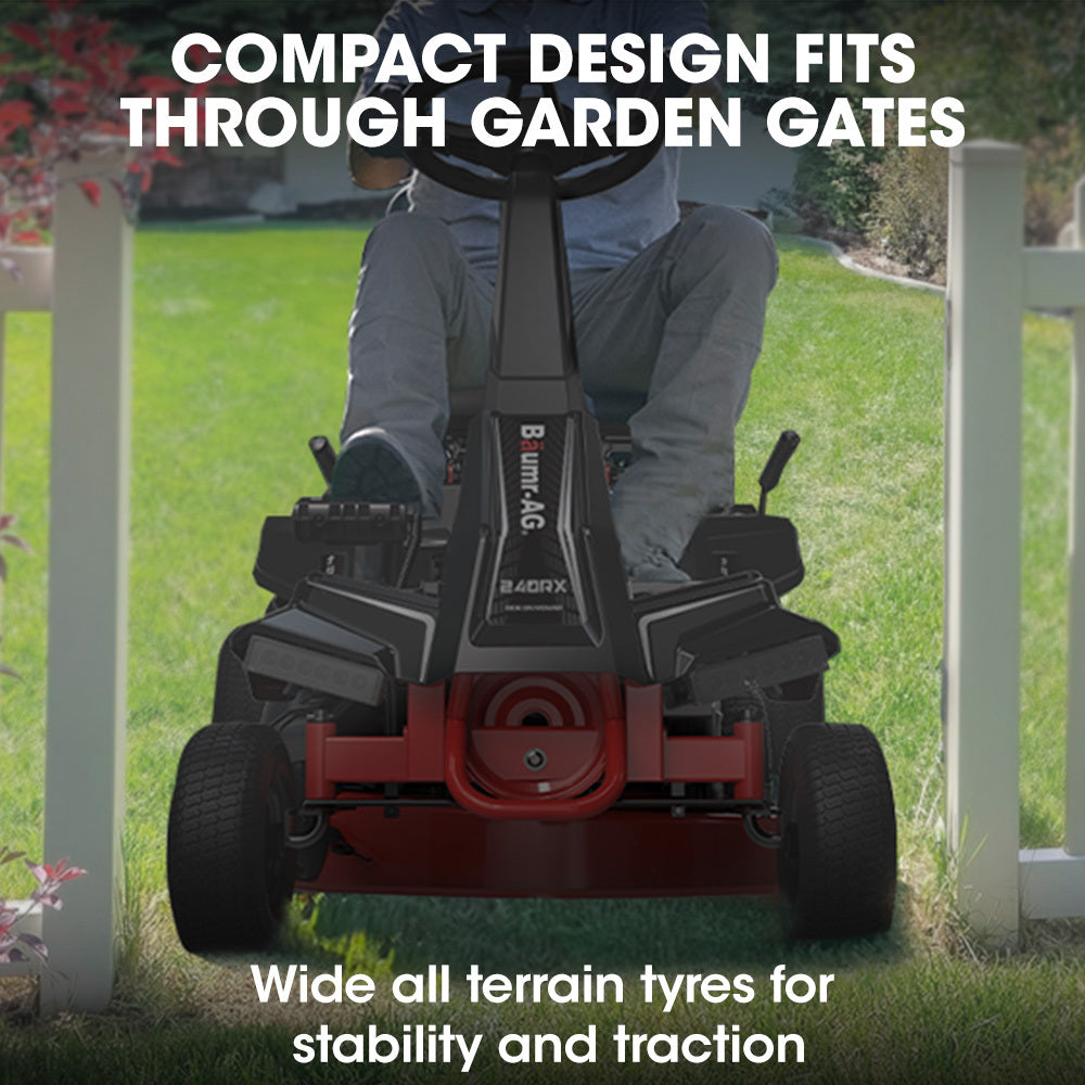 NNEMB 24' Ride On Lawn Mower, Lithium Electric Start System, 6HP 224cc, 5 Cut Heights, Catcher and Mulch Kit-4