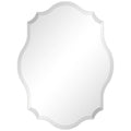 Modern Frameless 32 x 24 inch Scalloped Beveled Accent Bathroom Mirror-0