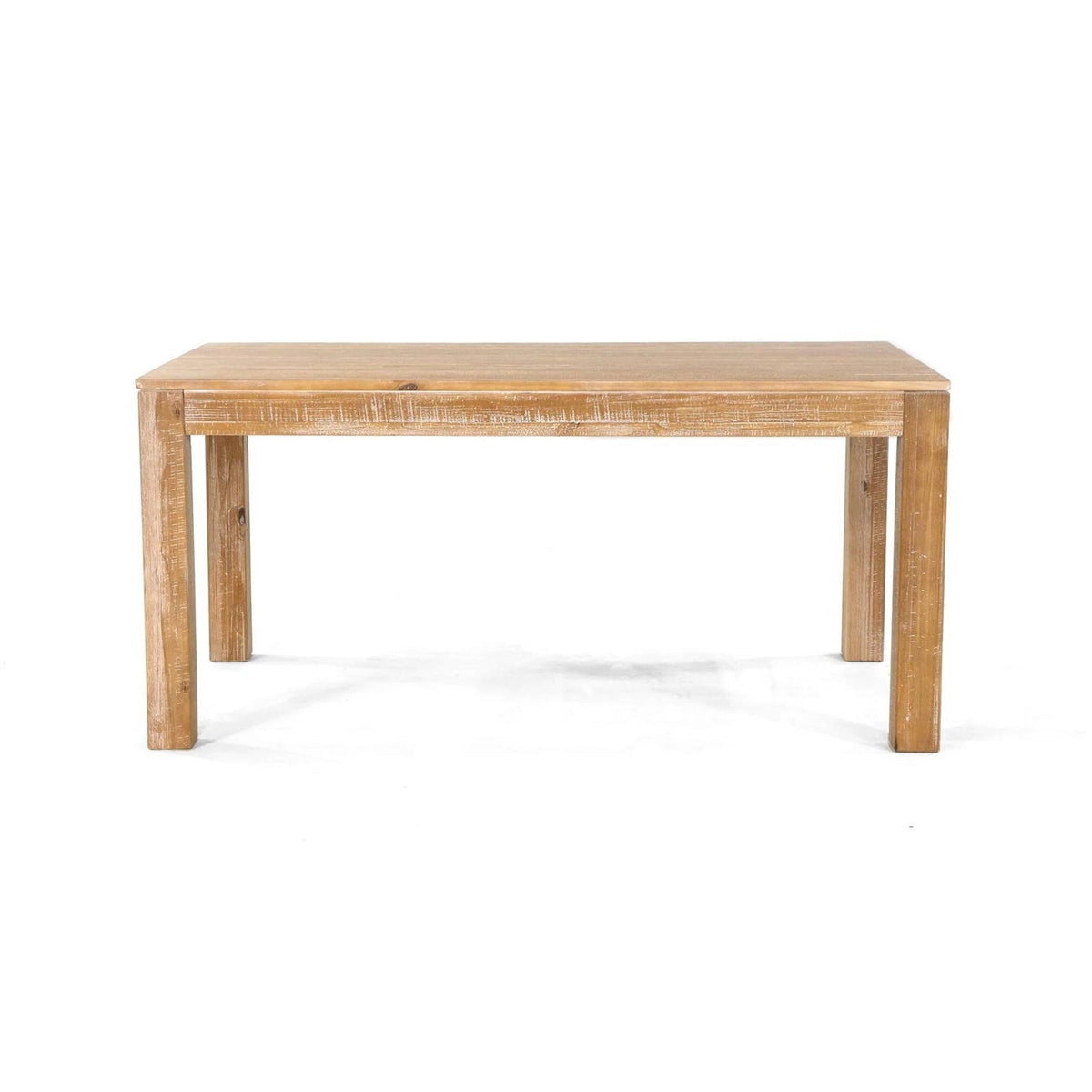 Modern Farmhouse 63-inch Solid Wood Dining Table in Rustic Light Brown Finish-1