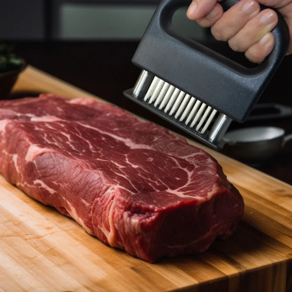 Stainless Steel Meat Tenderizer – 48 Needle Steak Softener-1