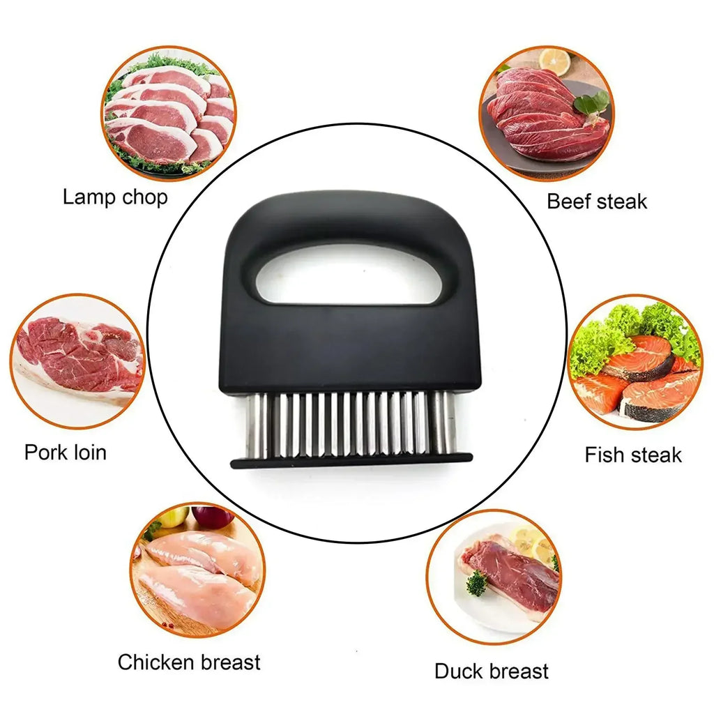 Stainless Steel Meat Tenderizer – 48 Needle Steak Softener-4
