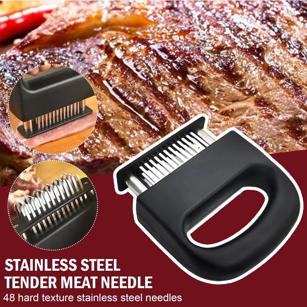Stainless Steel Meat Tenderizer – 48 Needle Steak Softener-2