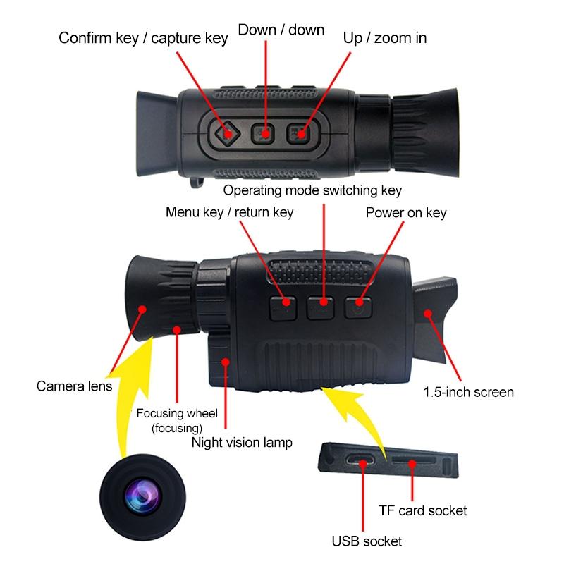 NNEIDS 5X Digital Night Vision Monocular With Infrared Thermal Imaging-1