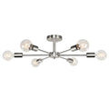 Modern 23-inch 6-Light Semi Flush Mount Sputnik Ceiling Light in Nickel Finish-0